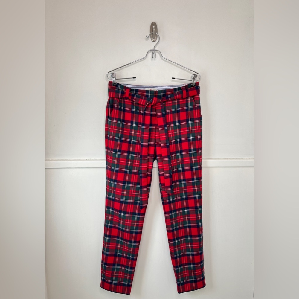 Vineyard Vines Merry Plaid Cocktail Pant in Red Velvet